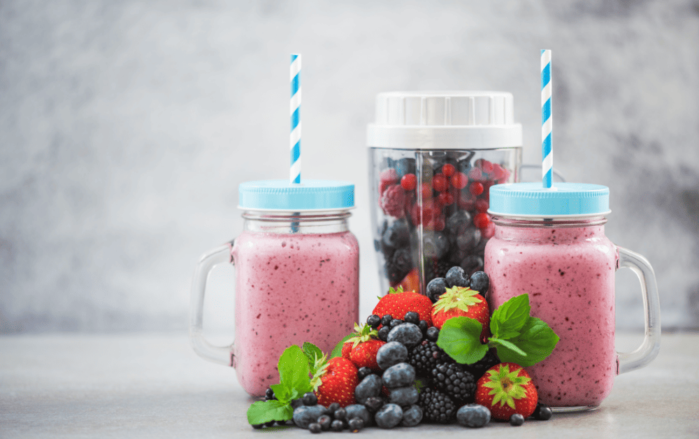 red, white, and blue smoothie